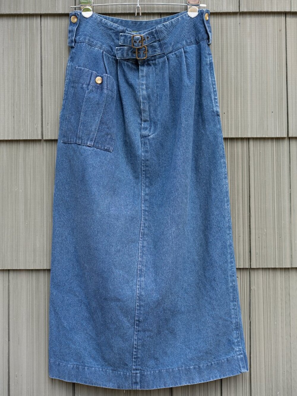 Outback Red Buckle Denim Maxi Skirt
